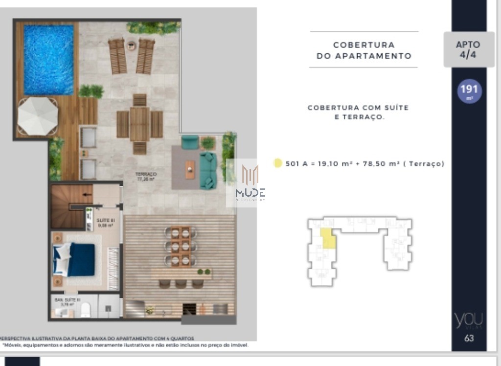 YOU VILAS Cobertura com Suíte e Terraço - 4 quartos, 3 suítes - 97,30 m² - Á venda - Vilas do Atlântico Lauro de Freitas