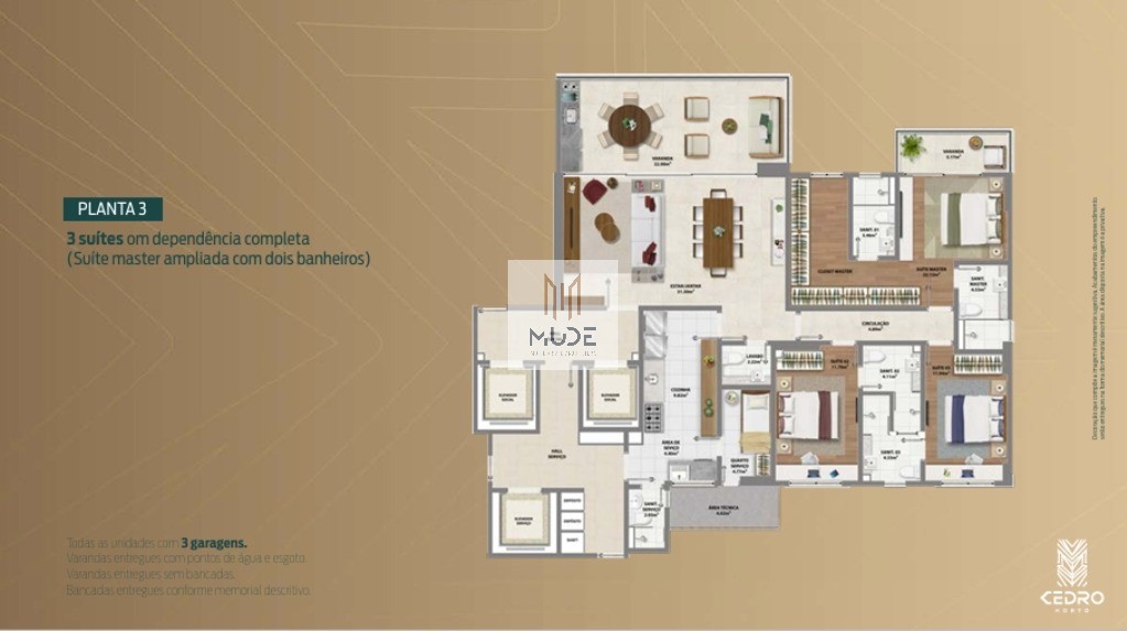 CEDRO HORTO Apartamento de 3 e 4 suítes com 154,5m² - Horto Florestal Salvador