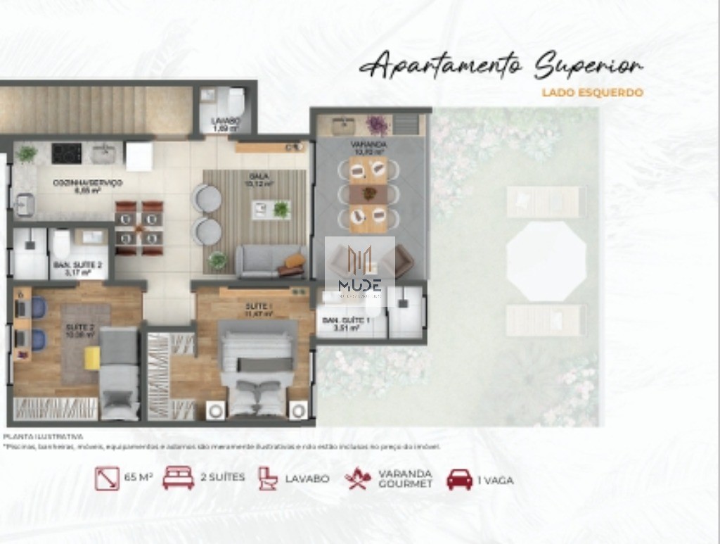 PRIME JOANES Apartamentos á Venda de 2 Suítes com área de 69m² e opções de Garden Privativo em Buraquinho - Lauro de Freitas/BA