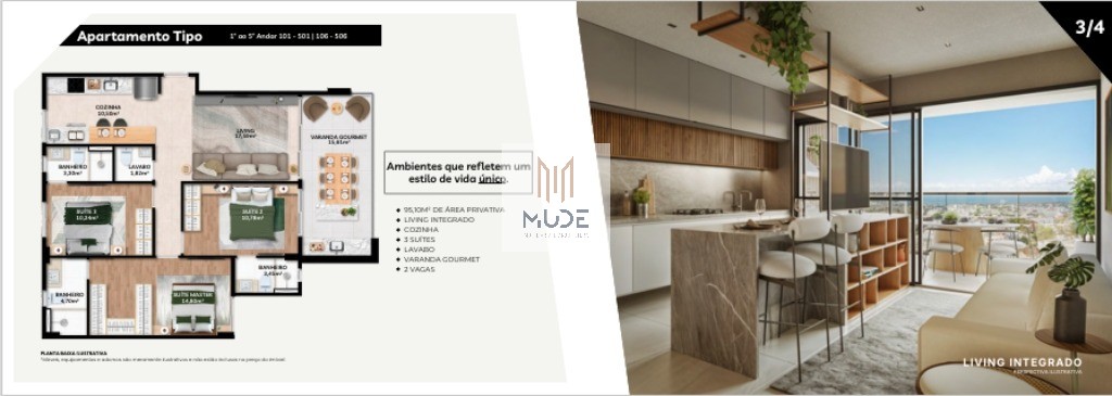 UP VILAS Apartamentos e Coberturas de Alto Padrão- NASCENTE- com 74,68 m², 88,19 m² e 95,10 m²- em Lauro de Freitas - Vilas do Atlântico
