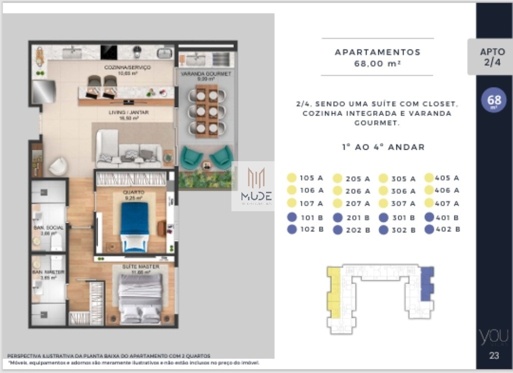 YOU VILAS Cobertura com Suíte e Terraço - 4 quartos, 3 suítes - 97,30 m² - Á venda - Vilas do Atlântico Lauro de Freitas