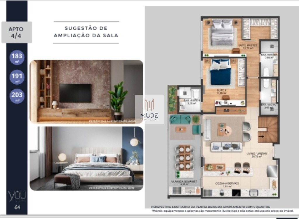 YOU VILAS Cobertura com Suíte e Terraço - 4 quartos, 3 suítes - 97,30 m² - Á venda - Vilas do Atlântico Lauro de Freitas