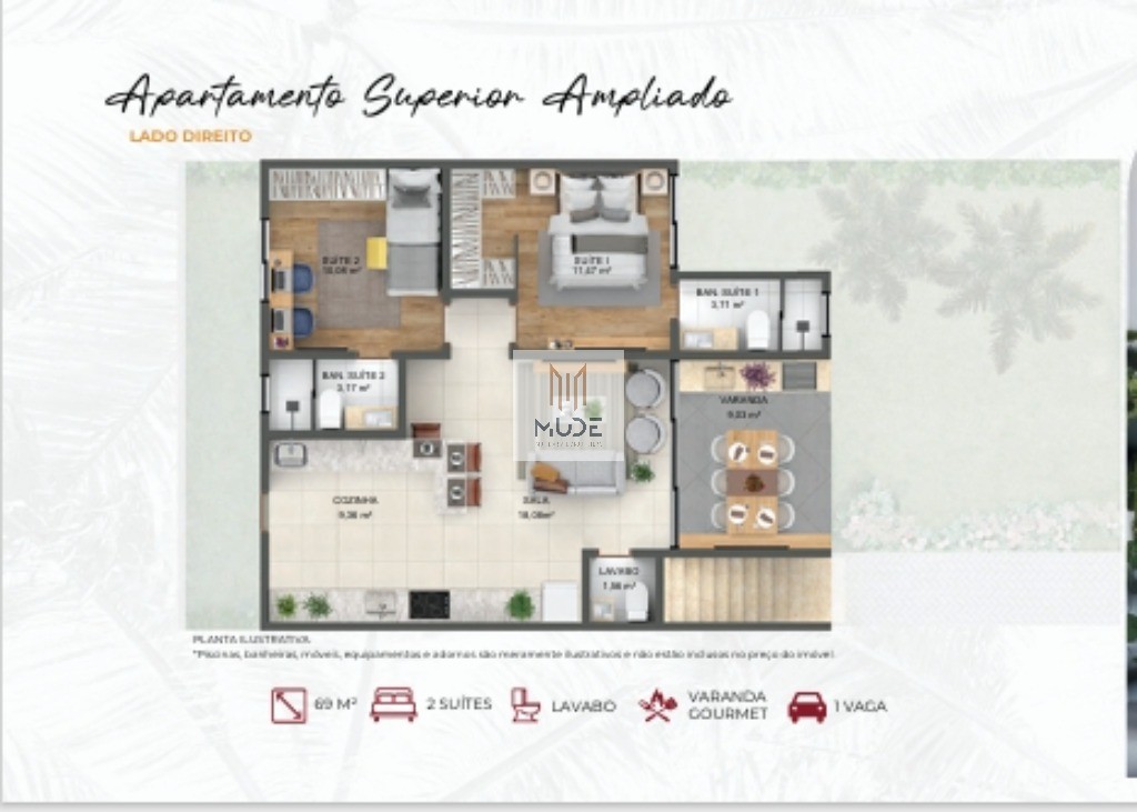 PRIME JOANES Apartamentos á Venda de 2 Suítes com área de 69m² e opções de Garden Privativo em Buraquinho - Lauro de Freitas/BA