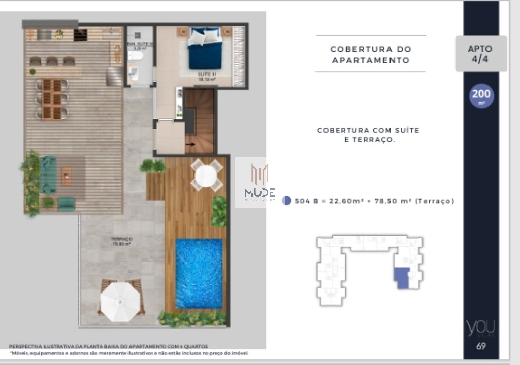 YOU VILAS Cobertura com Suíte e Terraço - 4 quartos, 3 suítes - 97,30 m² - Á venda - Vilas do Atlântico Lauro de Freitas