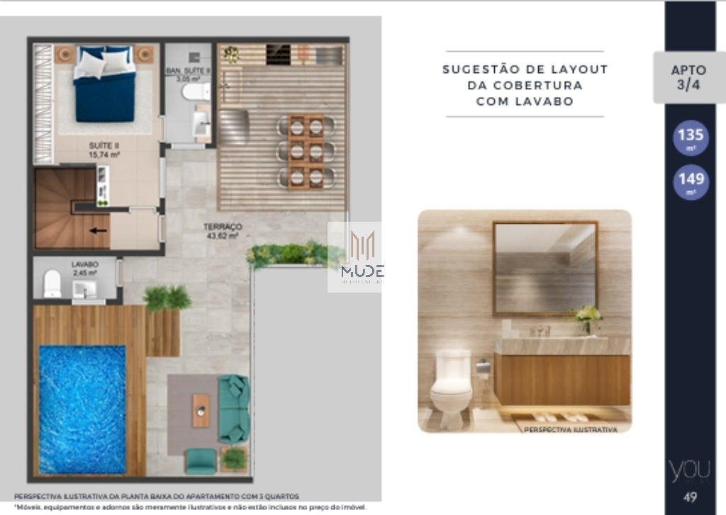 YOU VILAS Cobertura com Suíte e Terraço - 4 quartos, 3 suítes - 97,30 m² - Á venda - Vilas do Atlântico Lauro de Freitas