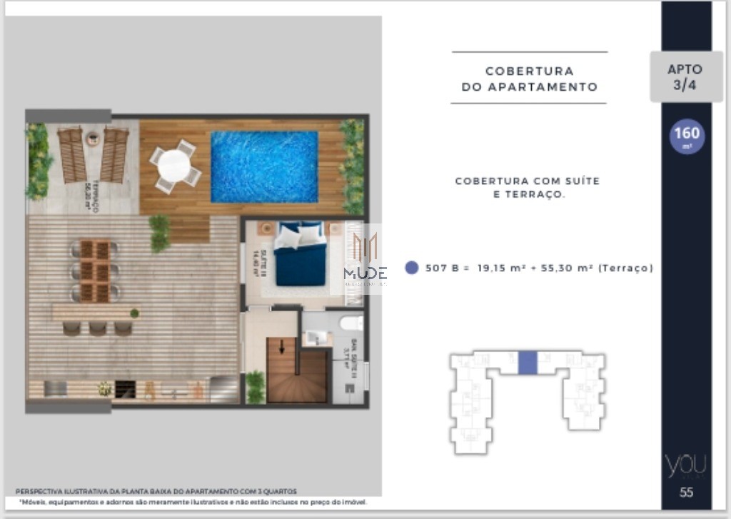 YOU VILAS Cobertura com Suíte e Terraço - 4 quartos, 3 suítes - 97,30 m² - Á venda - Vilas do Atlântico Lauro de Freitas