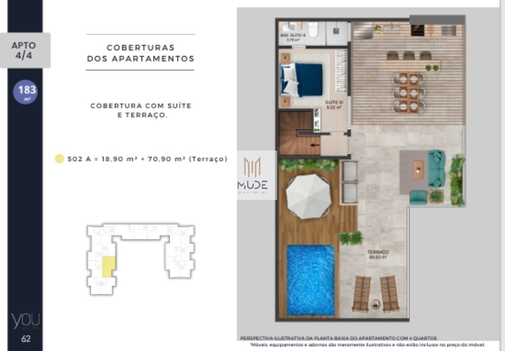 YOU VILAS Cobertura com Suíte e Terraço - 4 quartos, 3 suítes - 97,30 m² - Á venda - Vilas do Atlântico Lauro de Freitas