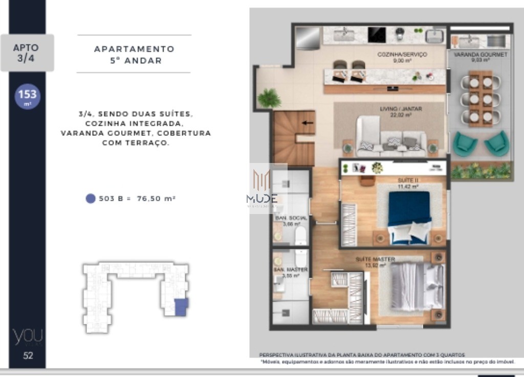 YOU VILAS Cobertura com Suíte e Terraço - 4 quartos, 3 suítes - 97,30 m² - Á venda - Vilas do Atlântico Lauro de Freitas