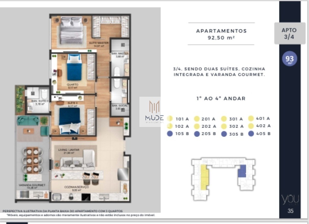 YOU VILAS Cobertura com Suíte e Terraço - 4 quartos, 3 suítes - 97,30 m² - Á venda - Vilas do Atlântico Lauro de Freitas