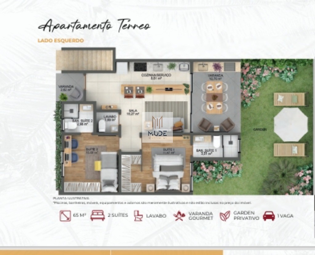 PRIME JOANES Apartamentos á Venda de 2 Suítes com área de 69m² e opções de Garden Privativo em Buraquinho - Lauro de Freitas/BA