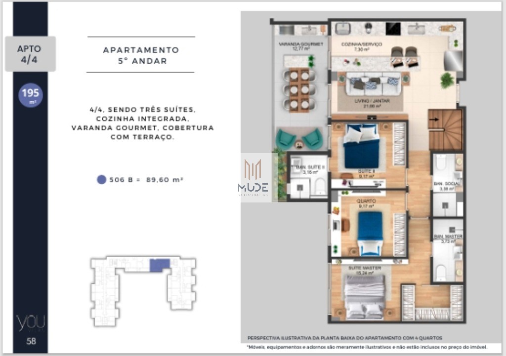 YOU VILAS Cobertura com Suíte e Terraço - 4 quartos, 3 suítes - 97,30 m² - Á venda - Vilas do Atlântico Lauro de Freitas