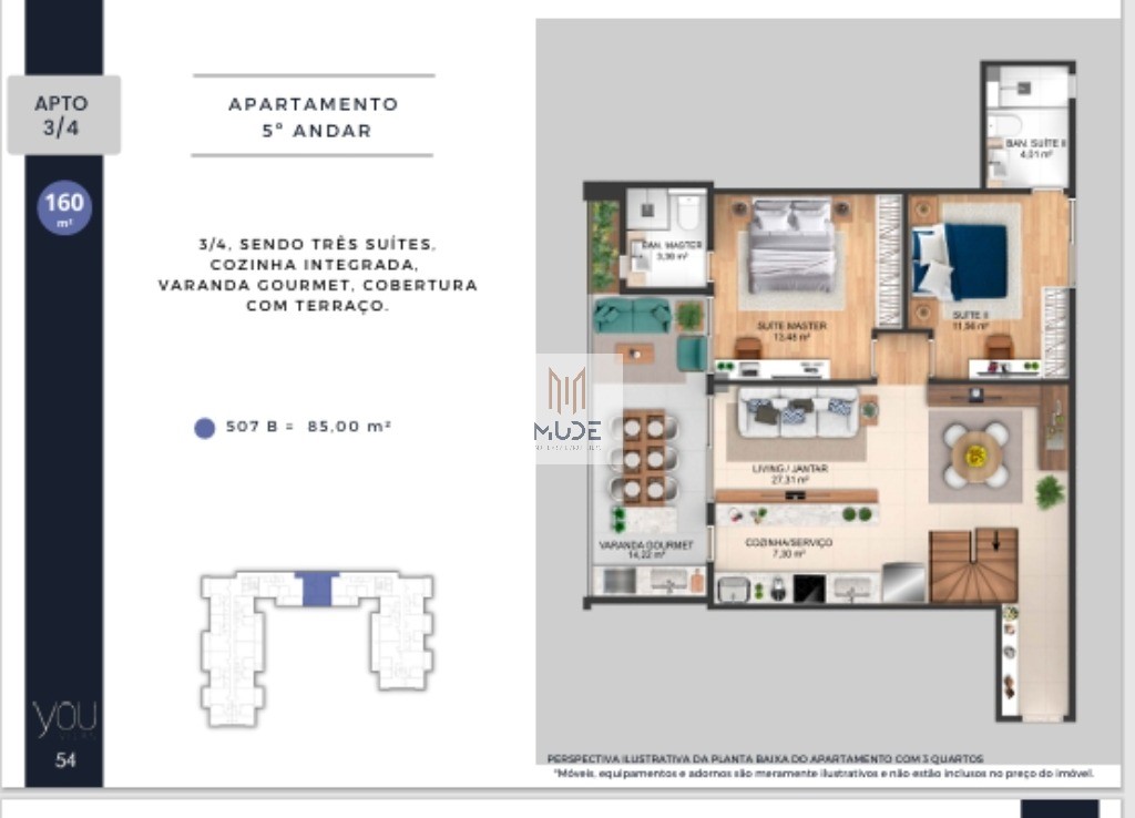 YOU VILAS Cobertura com Suíte e Terraço - 4 quartos, 3 suítes - 97,30 m² - Á venda - Vilas do Atlântico Lauro de Freitas