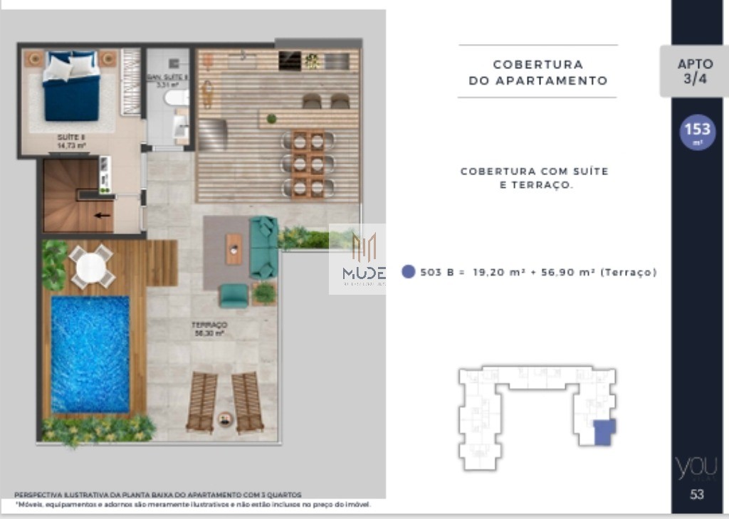 YOU VILAS Cobertura com Suíte e Terraço - 4 quartos, 3 suítes - 97,30 m² - Á venda - Vilas do Atlântico Lauro de Freitas