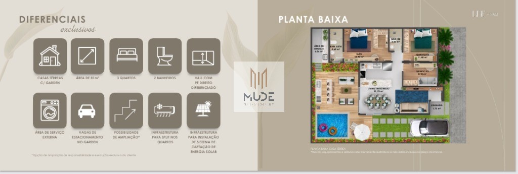 LIVE by DENA - Casas térreas de 81m² com 3 quartos - Lauro de Freitas