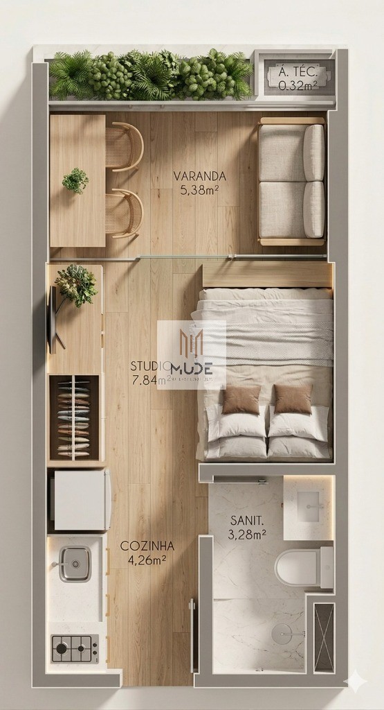 BIOSPHERE ESSENCE Studios, Apartamentos de 1 e 2 quartos com Suíte - de 22 m², 36m² e 52m² - Av. Paralela