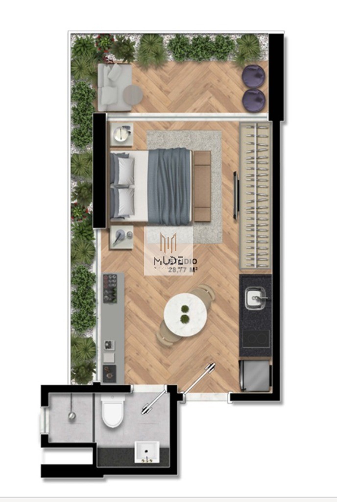 ÚNICO ONDINA STUDIOS DE 24 A 28,57 M² À VENDA EM SALVADOR - Vista Carnaval e Mar - Salvador/BA