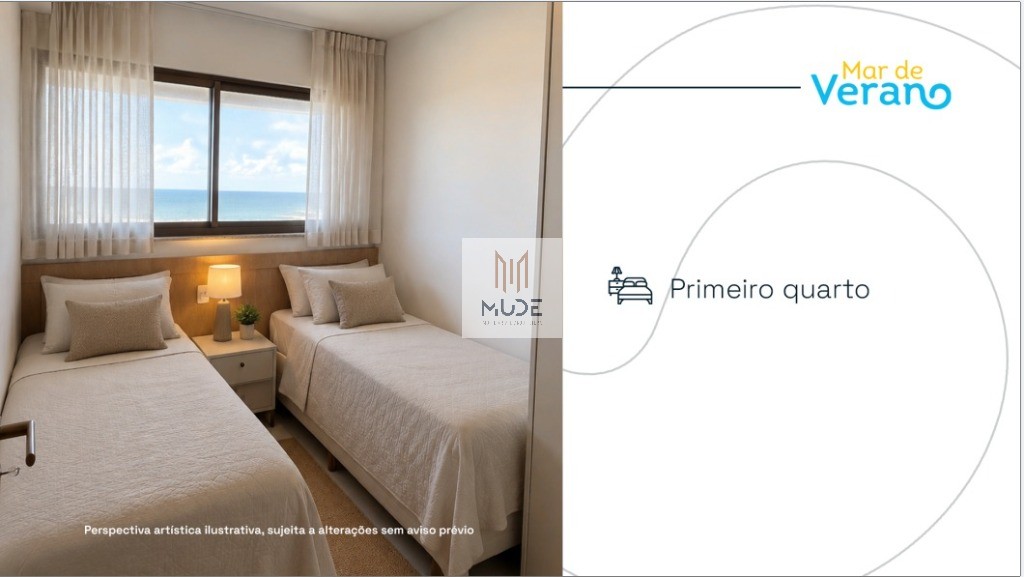 MAR DE VERANO Apartamento á Venda de 2 Quartos, 1 Suíte com Área de 57,75m² - NASCENTE- Vista Mar Permanente - Salvador/BA