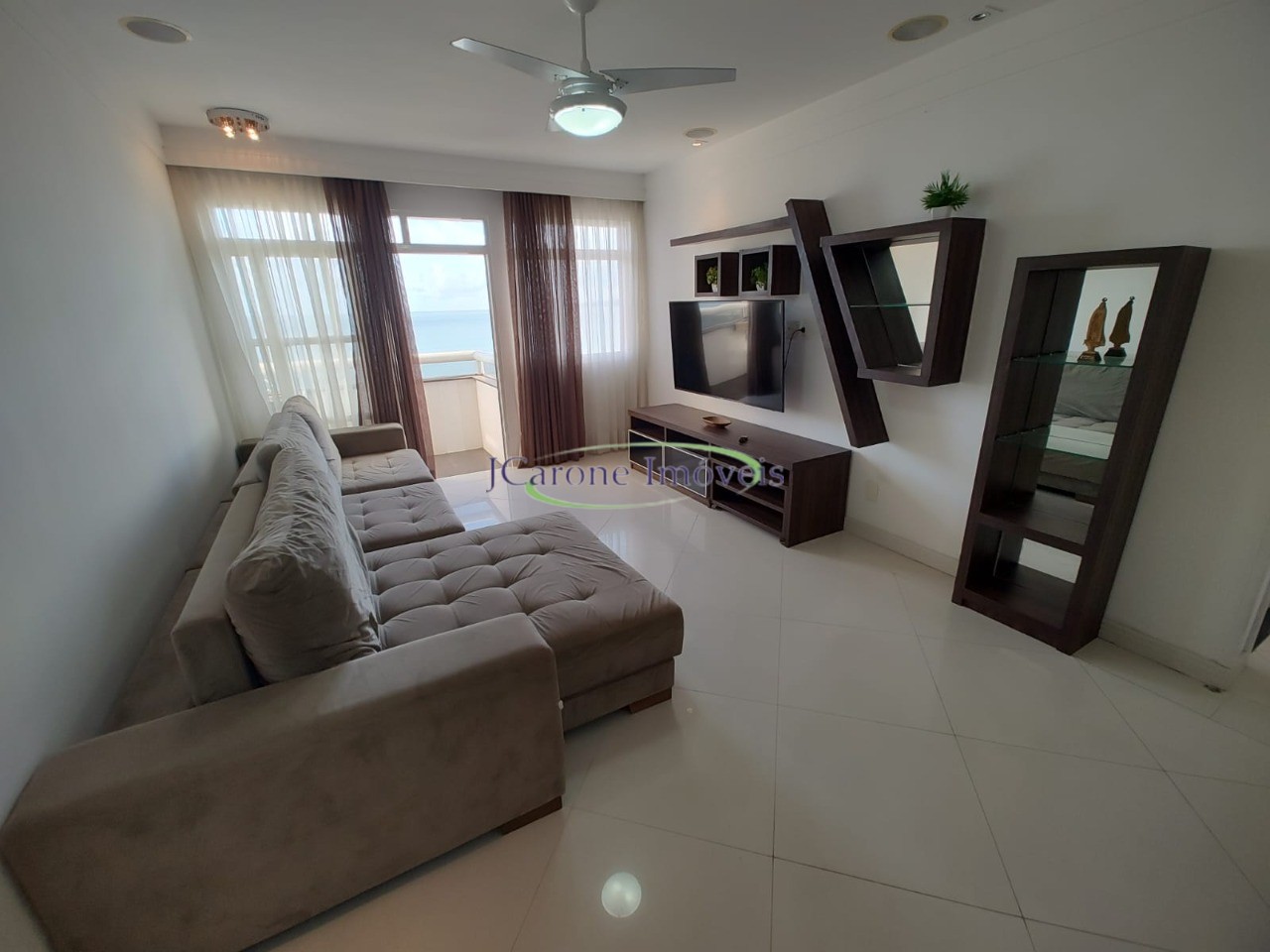 Vista espetacular da orla! apartamento mobiliado para locaçã
