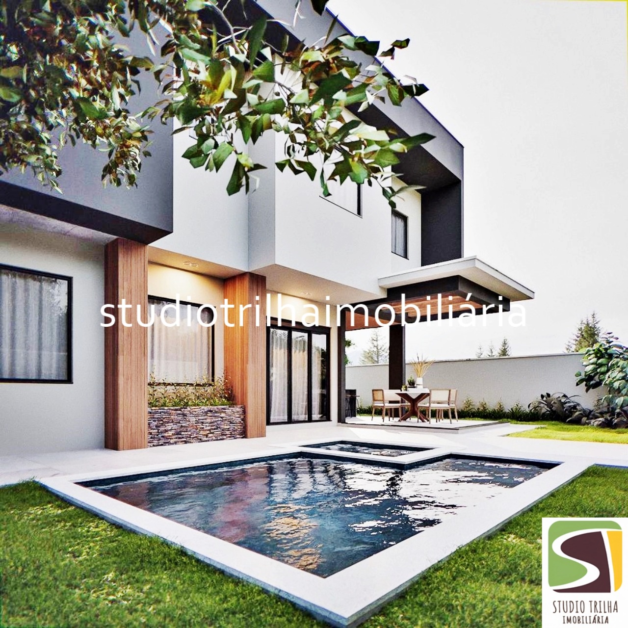 Sobrado moderno de alto padrão, 339m², 4 Suítes, Piscina e SPA