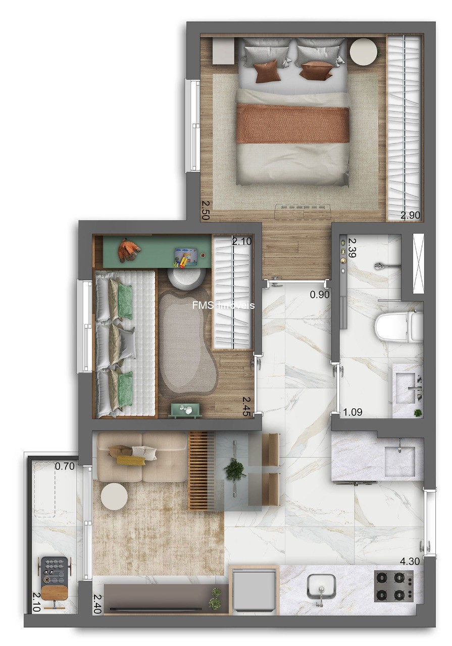 Apartamento, 2 quartos, 35 m² - Foto 23