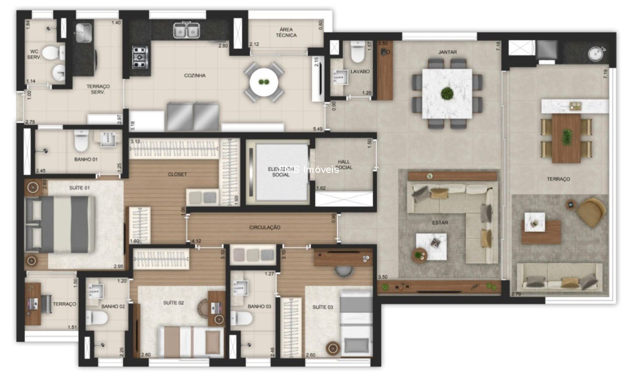 Apartamento, 3 quartos, 141 m² - Foto 45