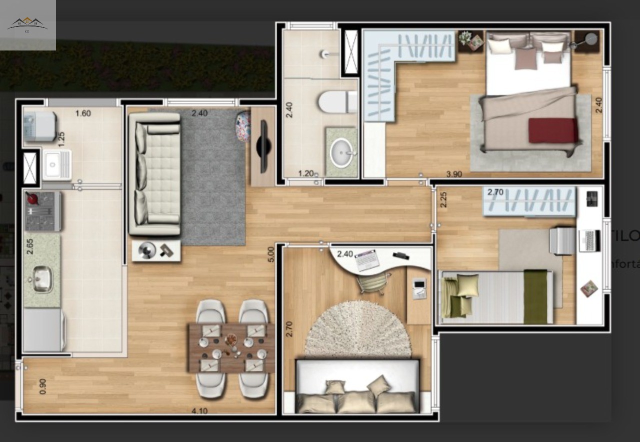 Apartamento, 2 quartos, 48 m² - Foto 2
