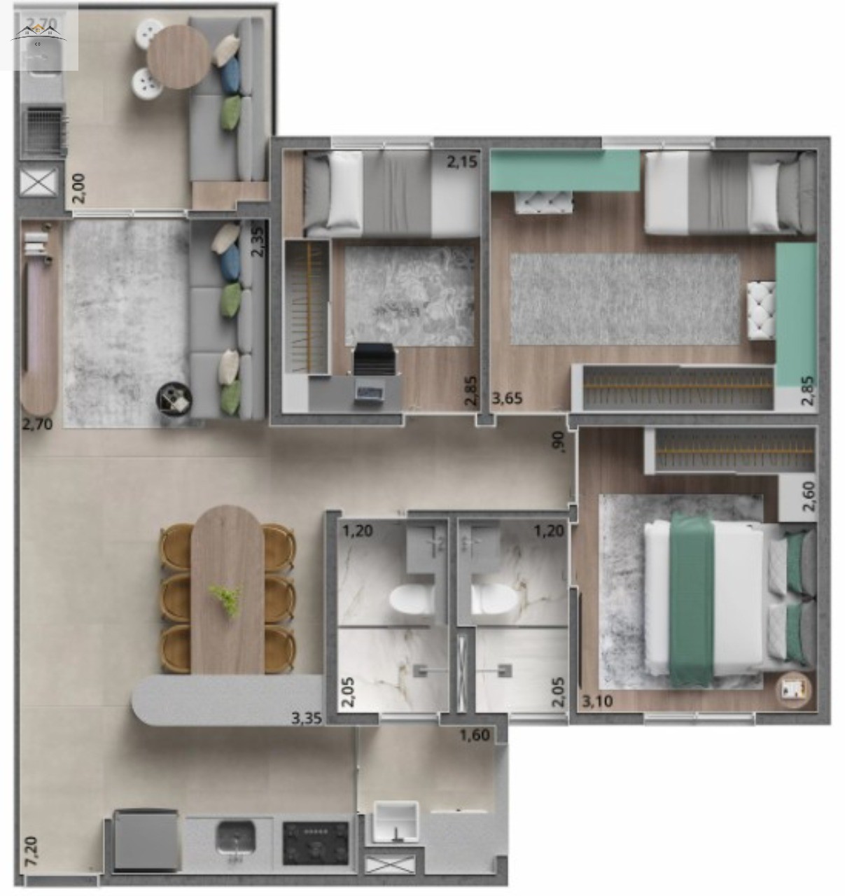 Apartamento, 3 quartos, 70 m² - Foto 25