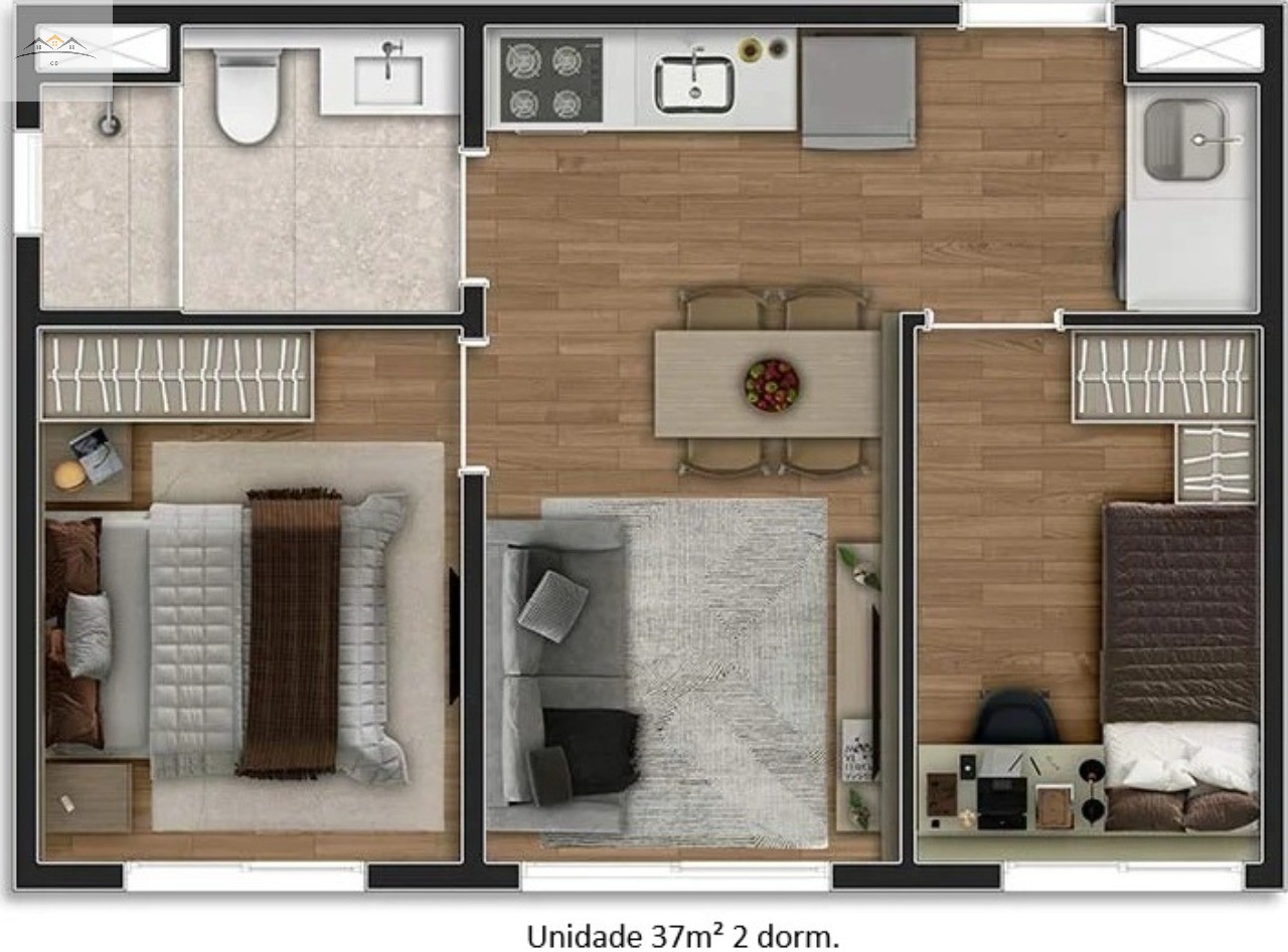 Apartamento, 2 quartos, 37 m² - Foto 6