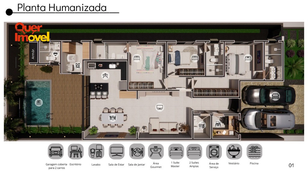 Casa de Condomínio, 3 quartos - Foto 13
