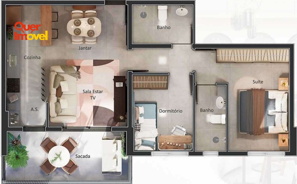 Apartamento, 2 quartos, 73 m² - Foto 2