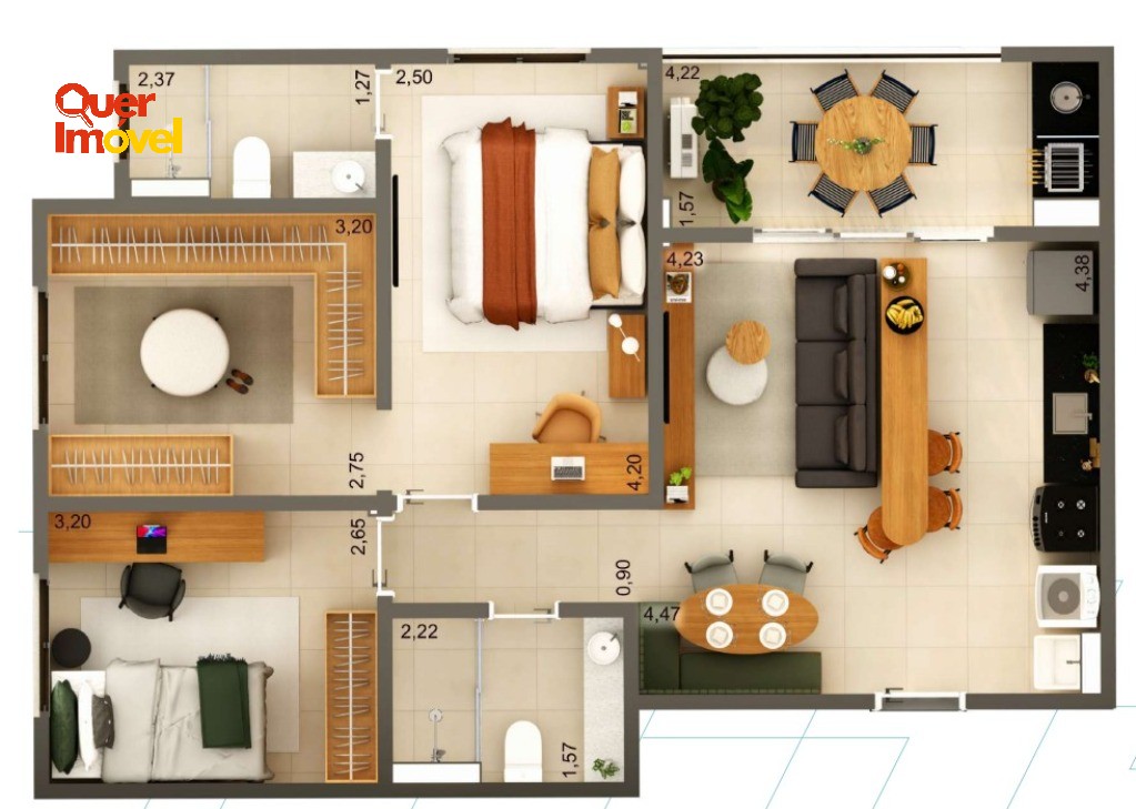 Apartamento, 3 quartos, 70 m² - Foto 4