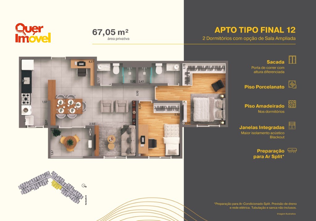 Apartamento, 2 quartos, 67 m² - Foto 3