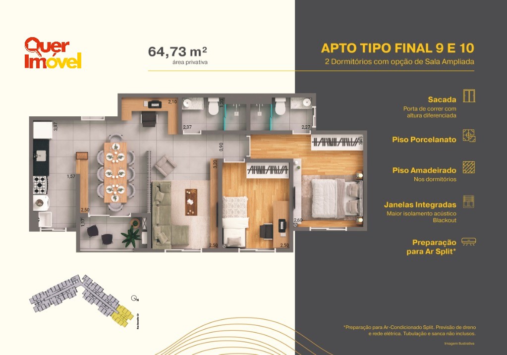 Apartamento, 2 quartos, 64 m² - Foto 3