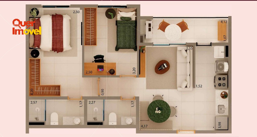 Apartamento, 2 quartos, 55 m² - Foto 3