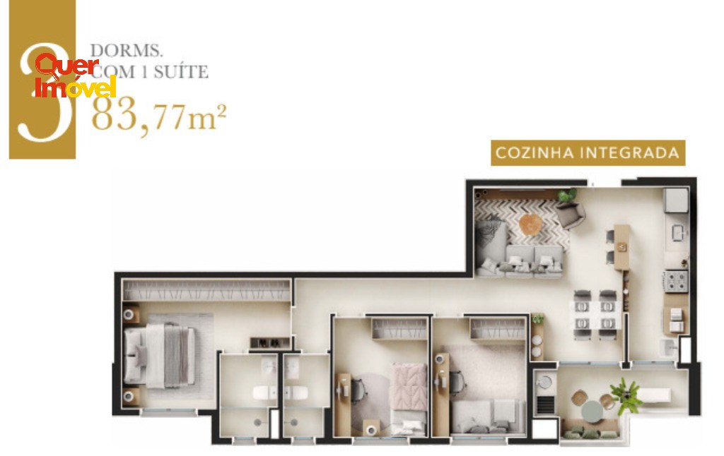 Apartamento à venda com 3 quartos e 2 vagas na alamedas do b