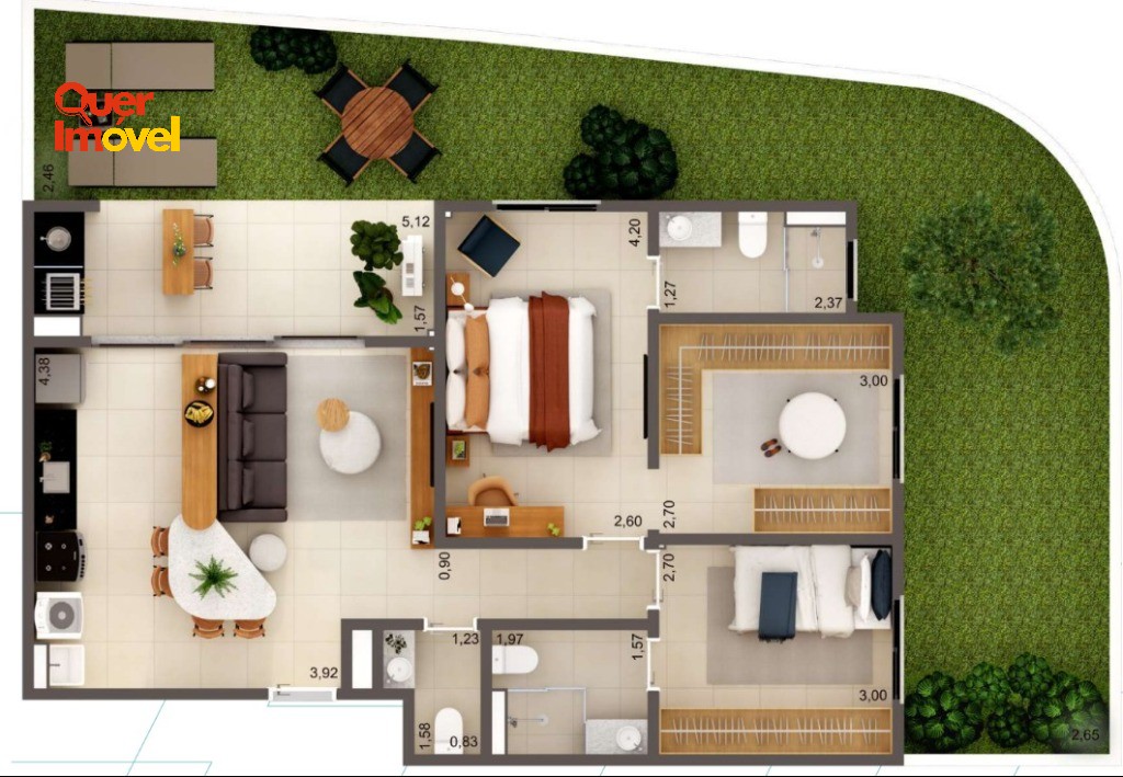 Apartamento, 3 quartos, 77 m² - Foto 3