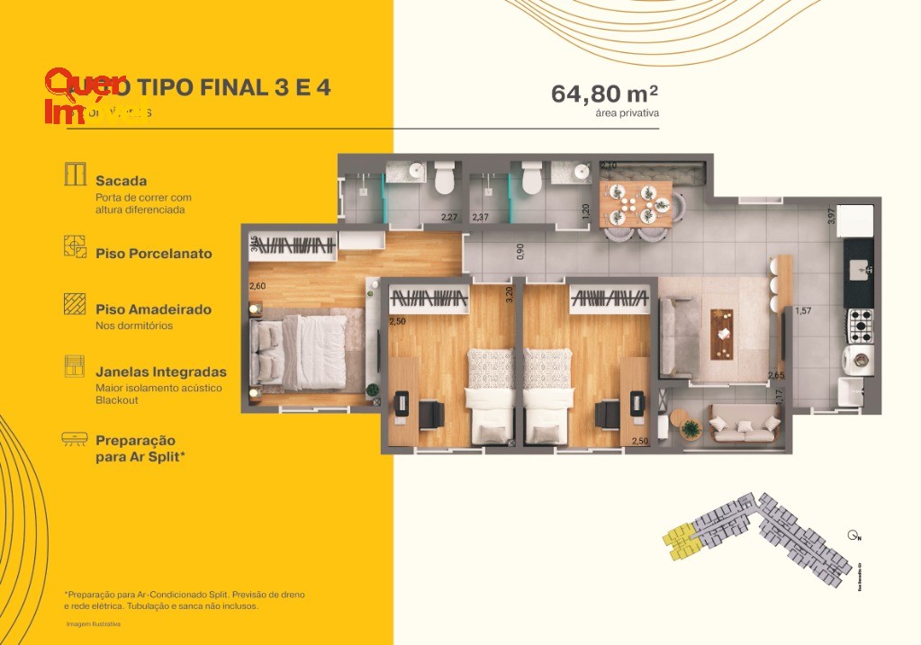 Apartamento, 2 quartos, 64 m² - Foto 3