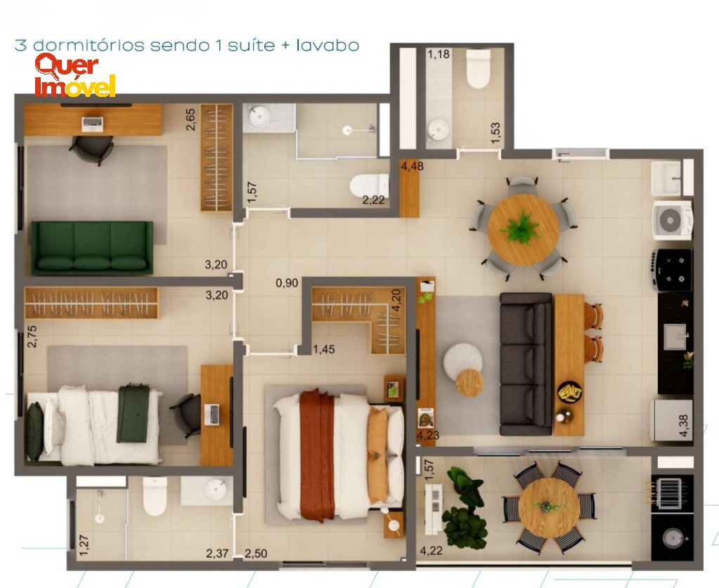 Apartamento, 3 quartos, 73 m² - Foto 4