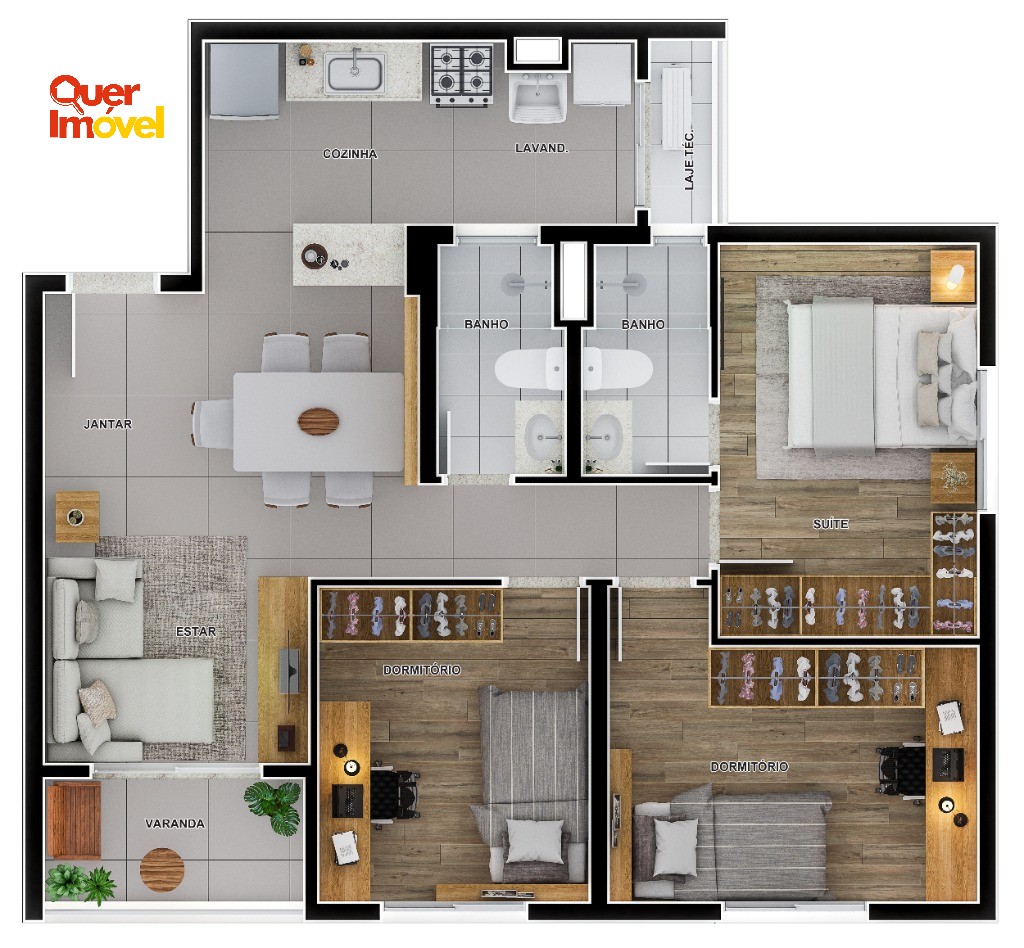 Apartamento, 3 quartos, 75 m² - Foto 3