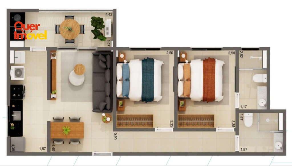 Apartamento, 2 quartos, 62 m² - Foto 4