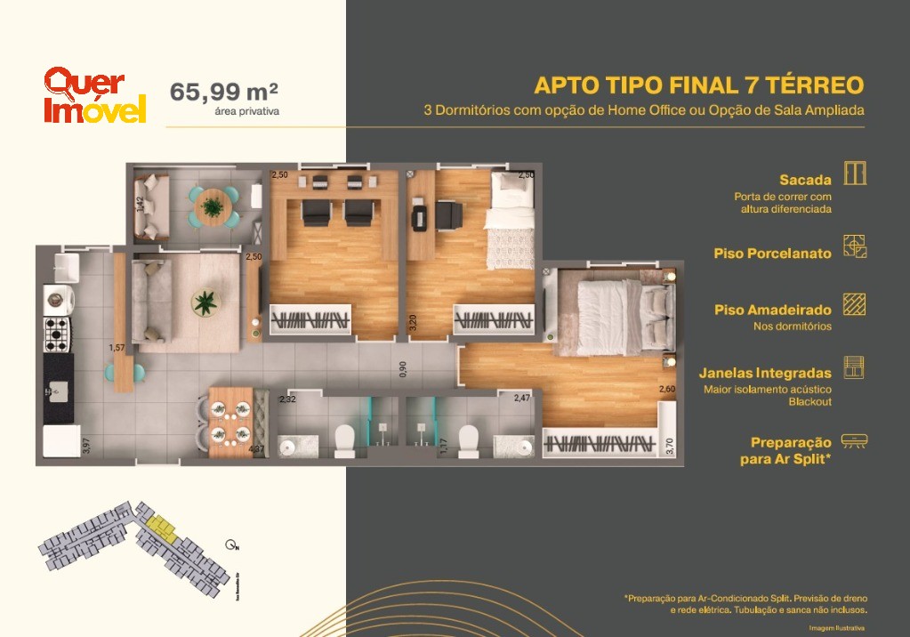 Apartamento, 2 quartos, 65 m² - Foto 3