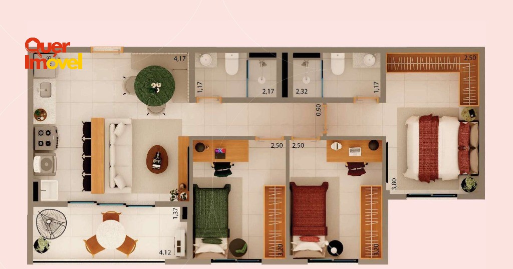 Apartamento, 3 quartos, 66 m² - Foto 3