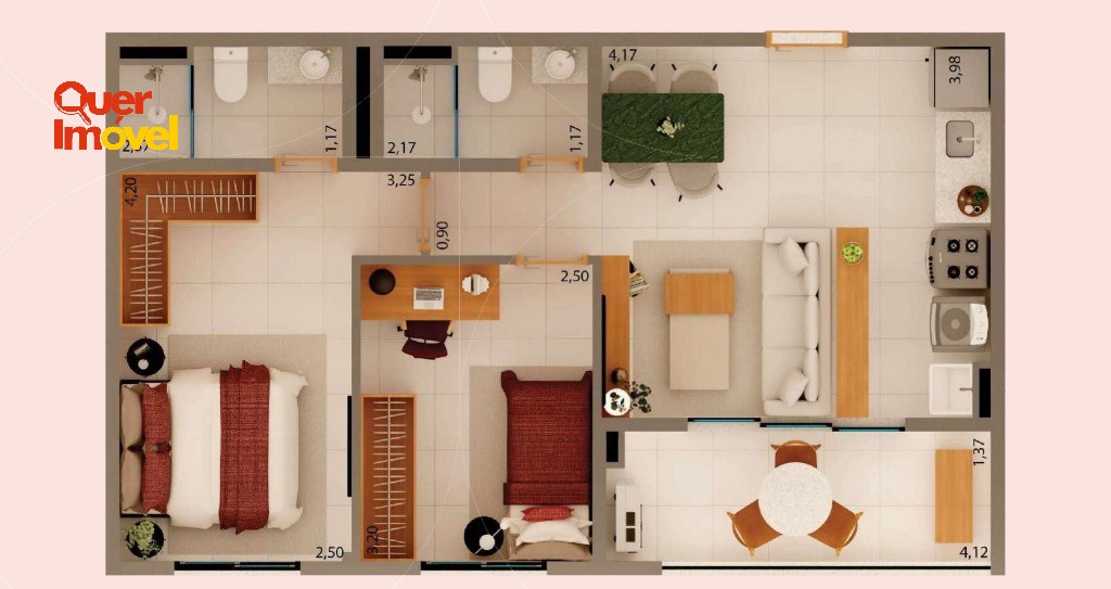 Apartamento, 2 quartos, 56 m² - Foto 3