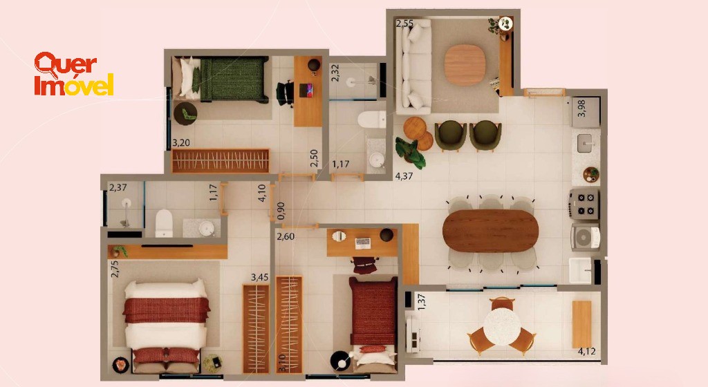 Apartamento, 3 quartos, 70 m² - Foto 3