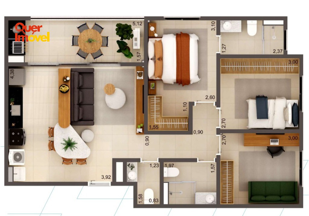 Apartamento, 3 quartos, 77 m² - Foto 4