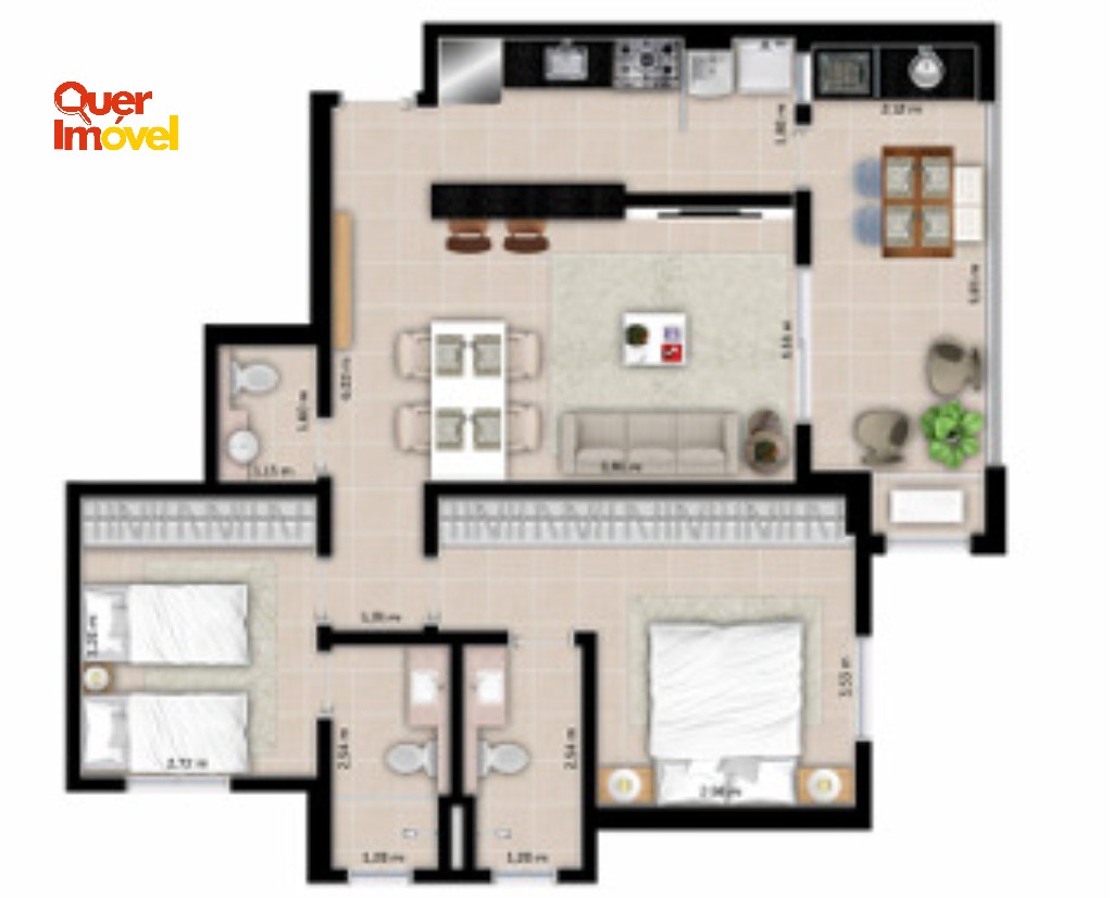 Apartamento, 2 quartos, 81 m² - Foto 3