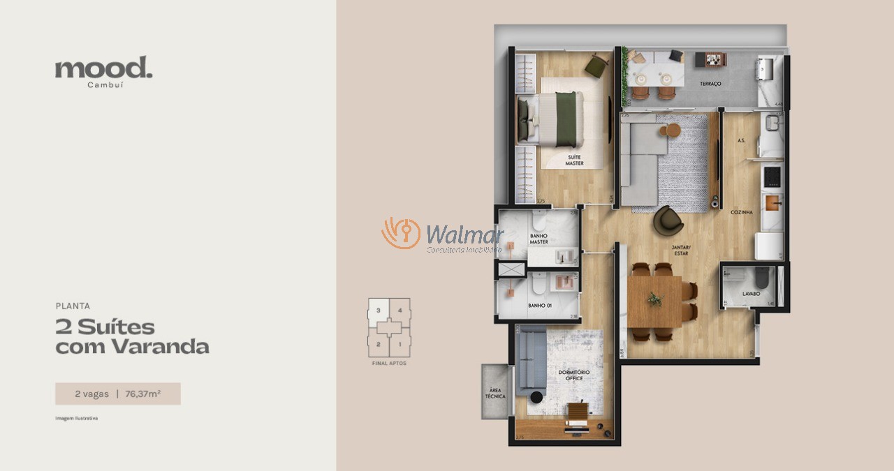 Apartamento, 2 quartos, 76 m² - Foto 4
