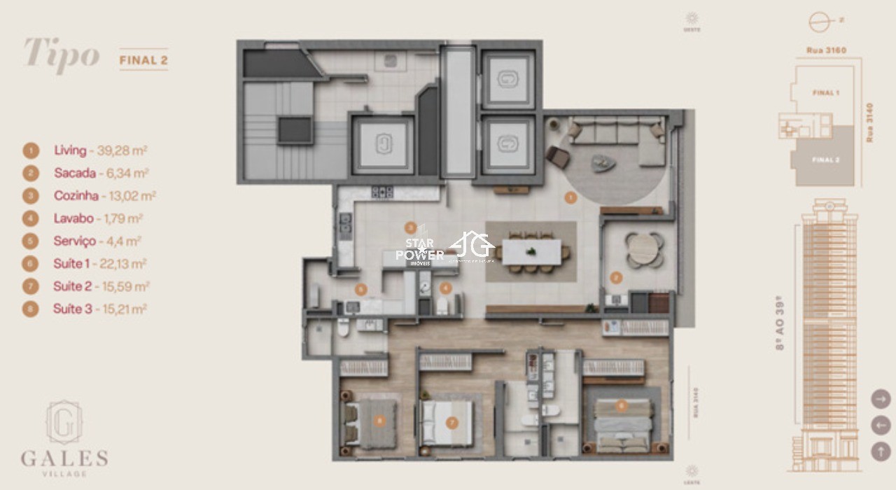 Apartamento, 3 quartos, 152 m² - Foto 2