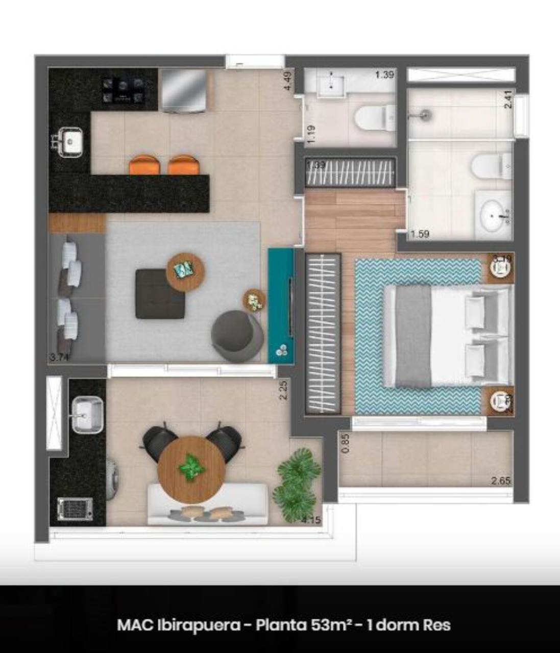 Apartamento, 1 quarto, 52 m² - Foto 22