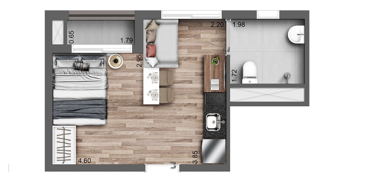 Apartamento, 1 quarto, 27 m² - Foto 7